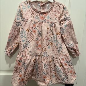 Girls Floral Long Sleeve Dress for Spring or Easter